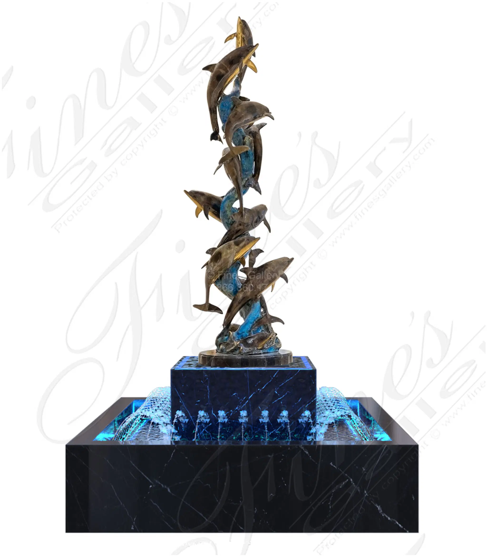 Bronze Statues - Social School Of Dolphins Bronze Statue - BS-1320